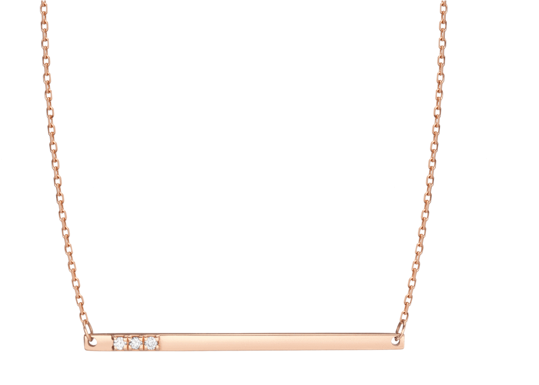 Gold Bar Necklace With Diamonds - Necklace (1200x1200), Png Download