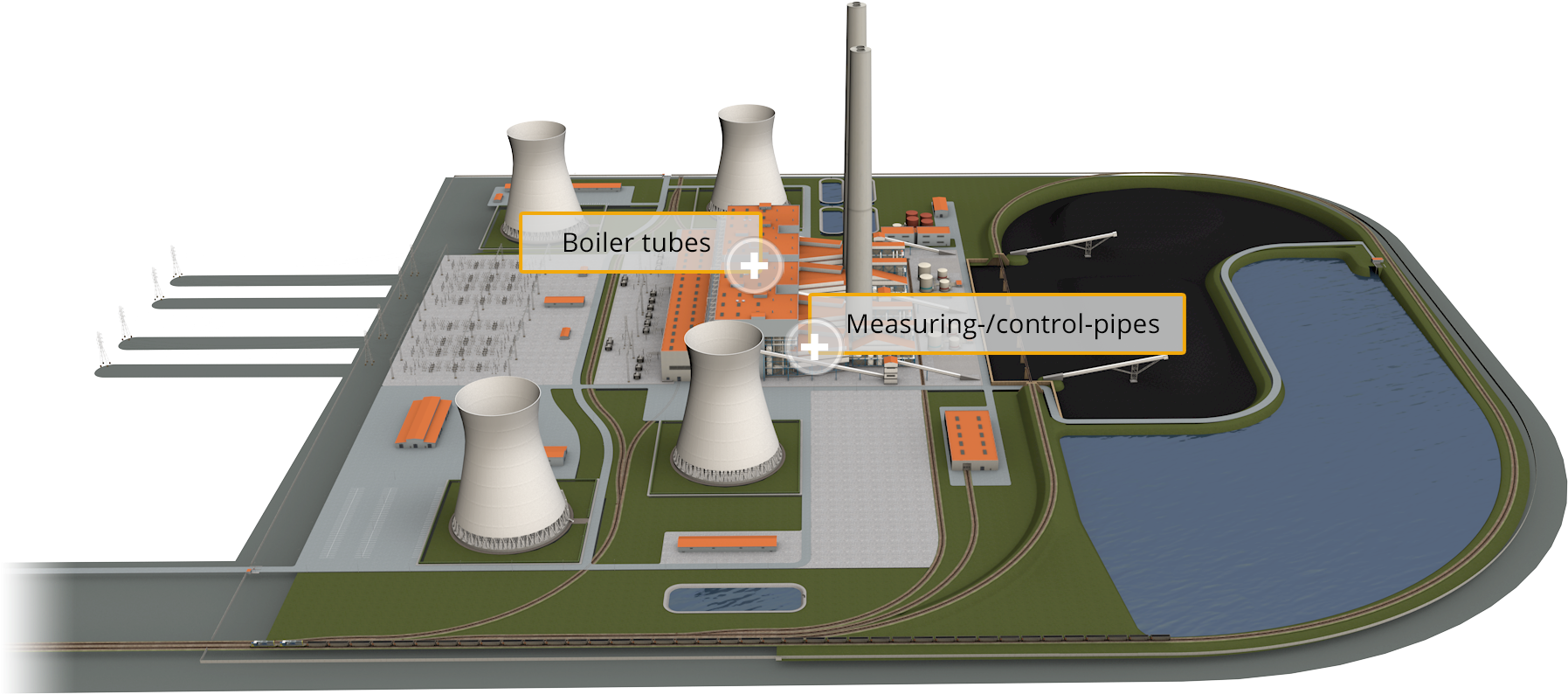 Coal Power Plants - Coal Power Plant Model (1804x803), Png Download