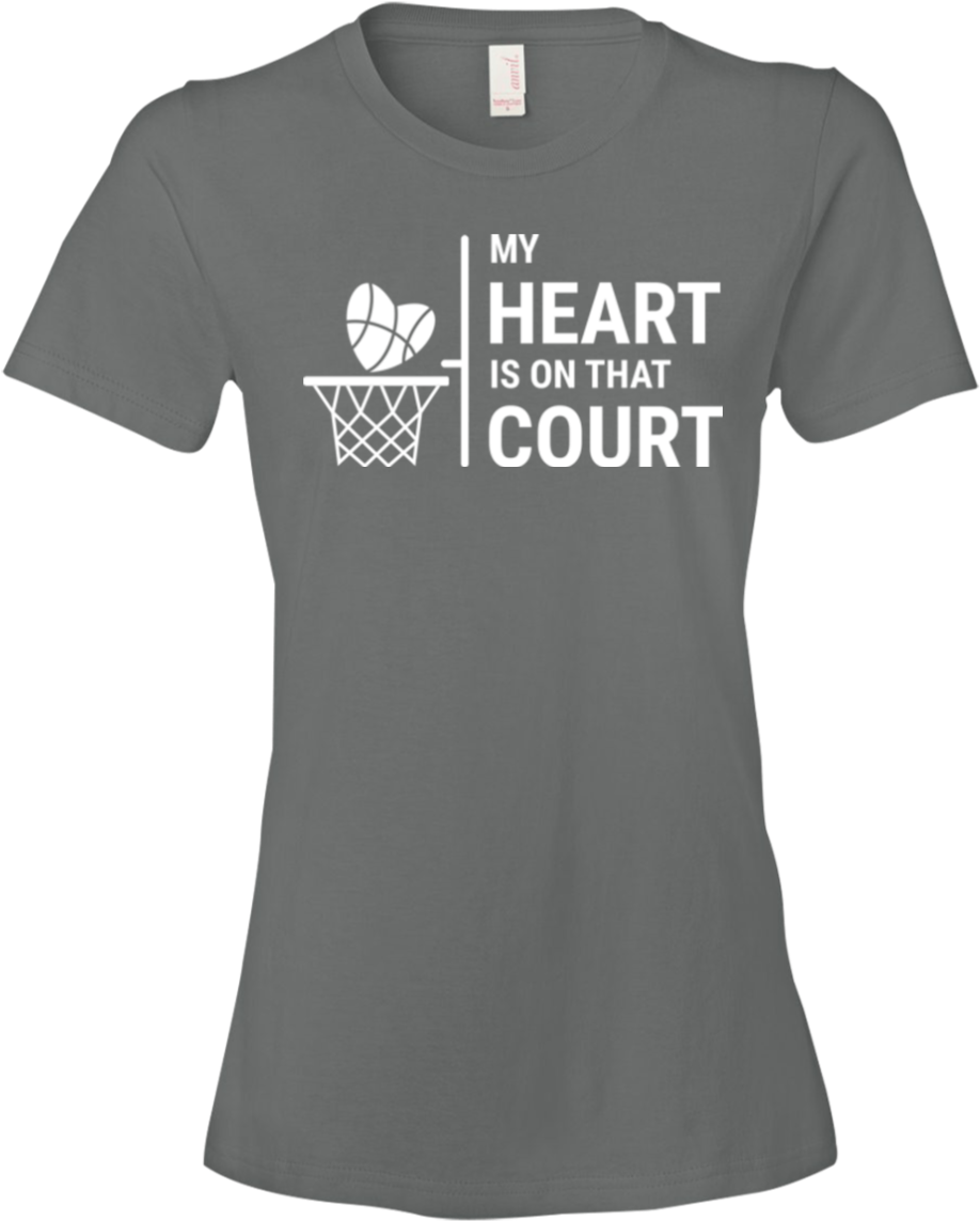 My Heart Is On That Basketball Court - Shirt (1155x1155), Png Download