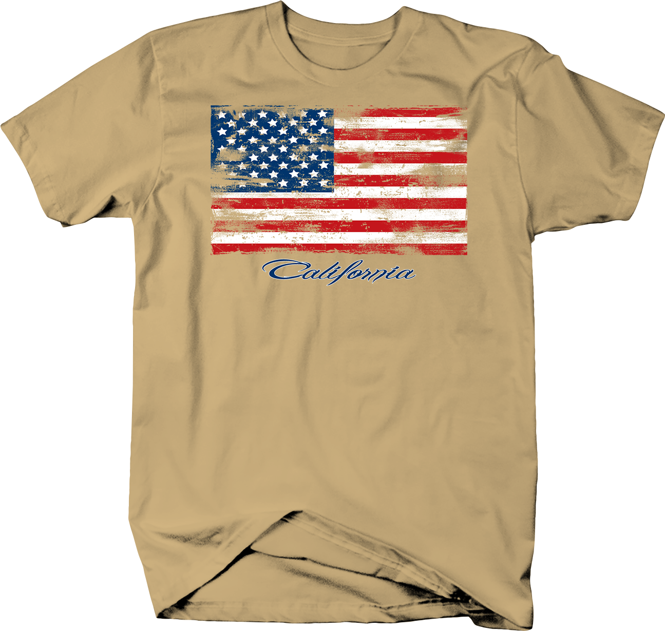California Distressed Usa Flag America Freedom Culture - T-shirt (1295x1229), Png Download