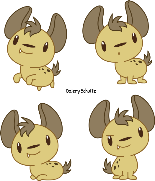 Hyena Clipart Kawaii - Kawaii Cute Hyena Drawing (564x650), Png Download