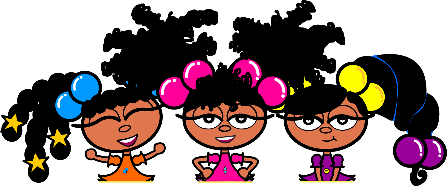 Yay Png - Cute Kawaii Black Girls (1500x625), Png Download