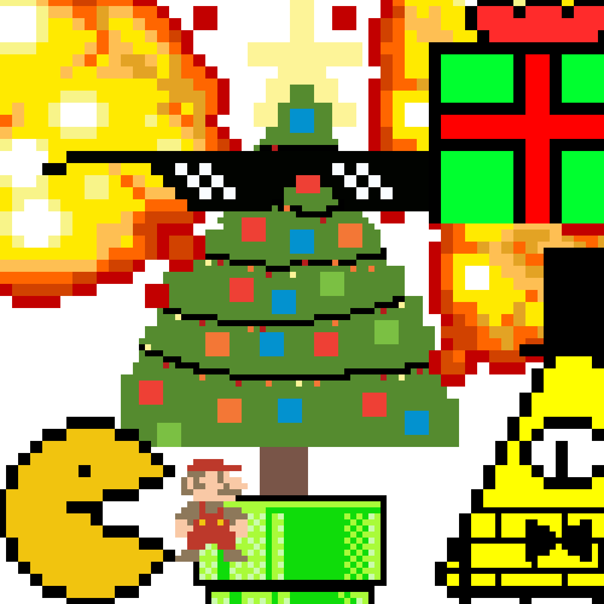 Mlg Christmas Ffca The Best Christmas Picture Ideas - 8 Bit Mario (1200x1200), Png Download