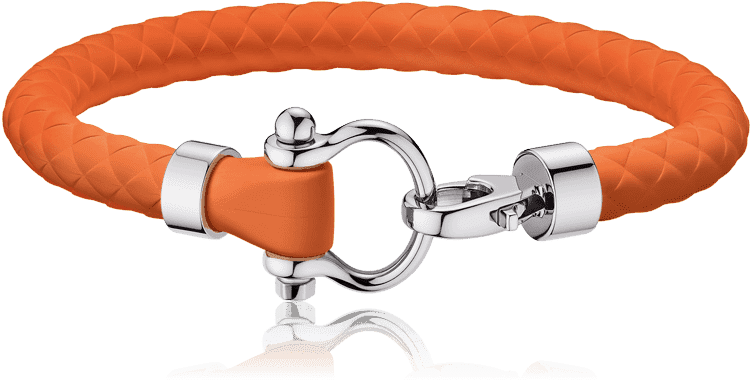Bracelet Sailing Bracelet In Stainless Steel And Orange - Omega Sailing Bracelet Orange (800x1100), Png Download