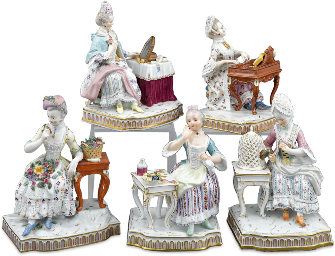 Meissen Five Senses Porcelain Figures (1250x1250), Png Download