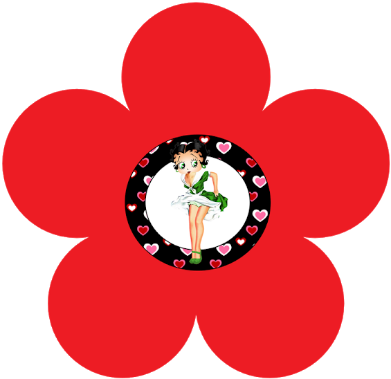 Free Betty Boop Printables - Retro Flower Svg (620x615), Png Download