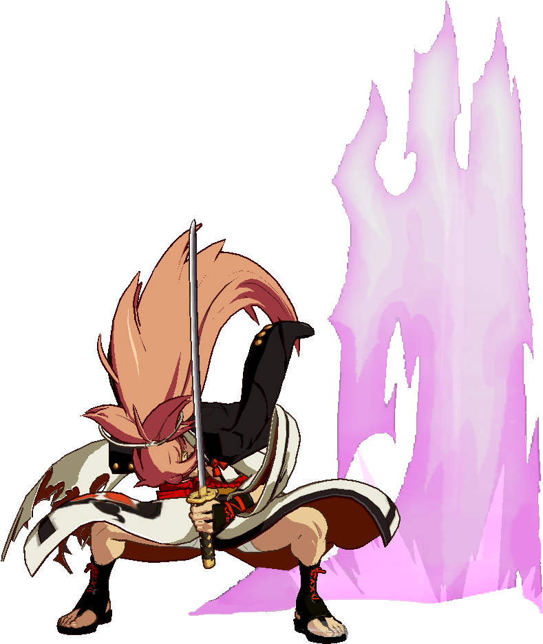 Ggxrd Baiken Tetsuzansen - Cartoon (800x944), Png Download