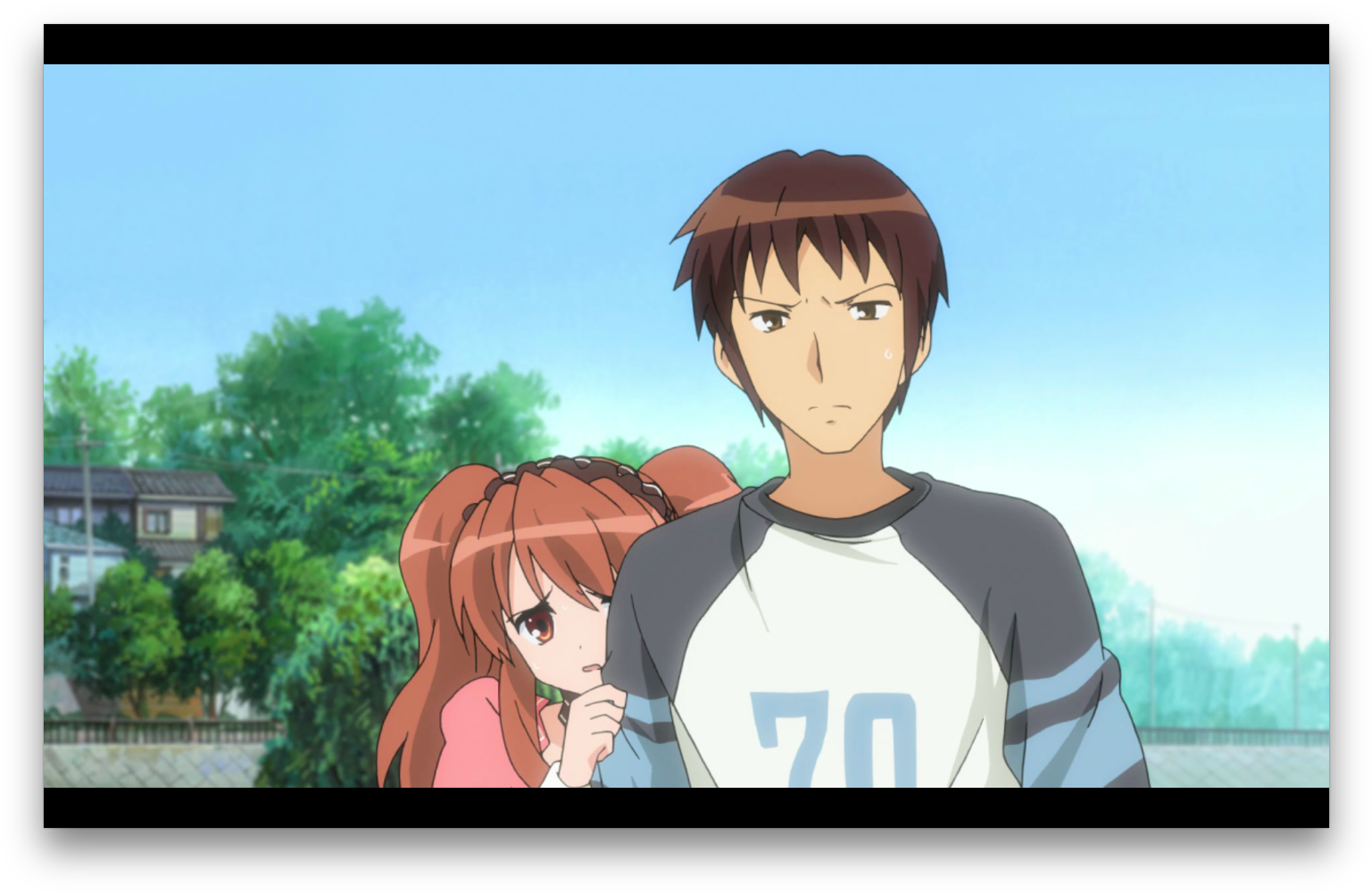 She's Completely Relying On Kyon For Protection (1552x1012), Png Download