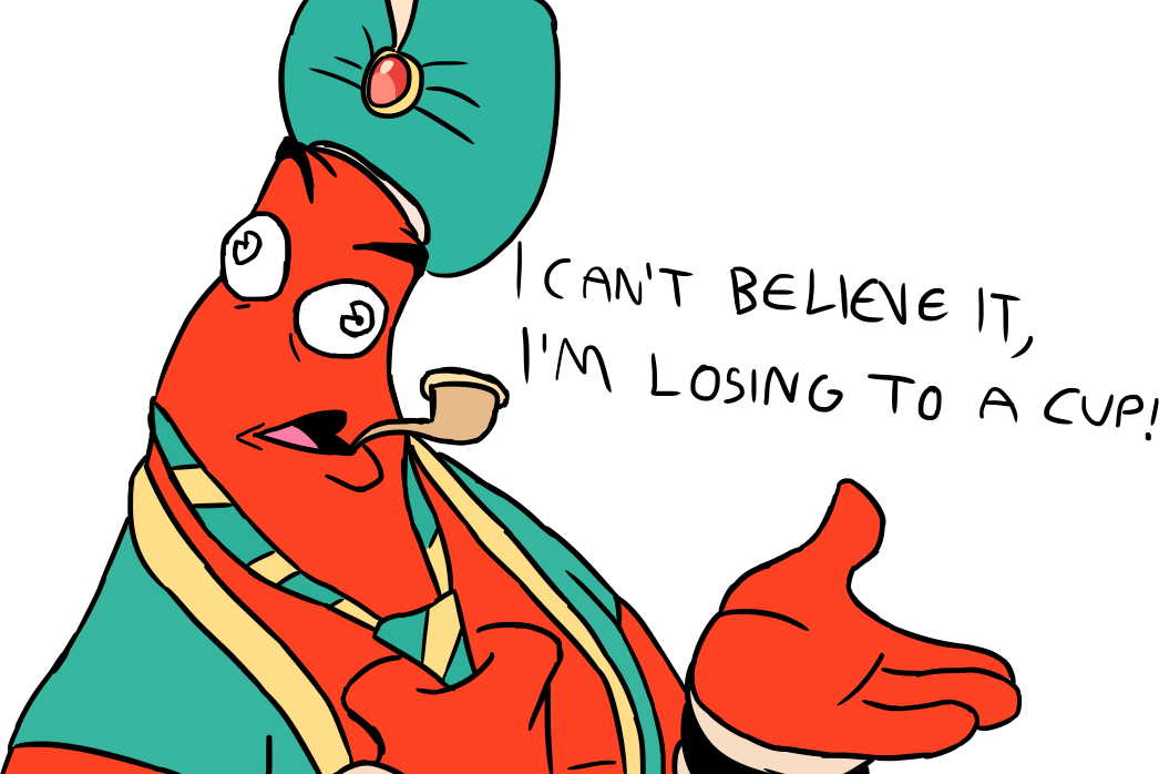 I'm Losing To A Cup - Cuphead Djimmi The Great Fanart (1046x698), Png Download