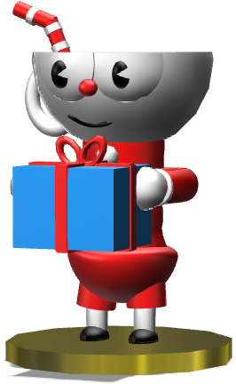Xmas Cuphead - Cartoon (749x562), Png Download