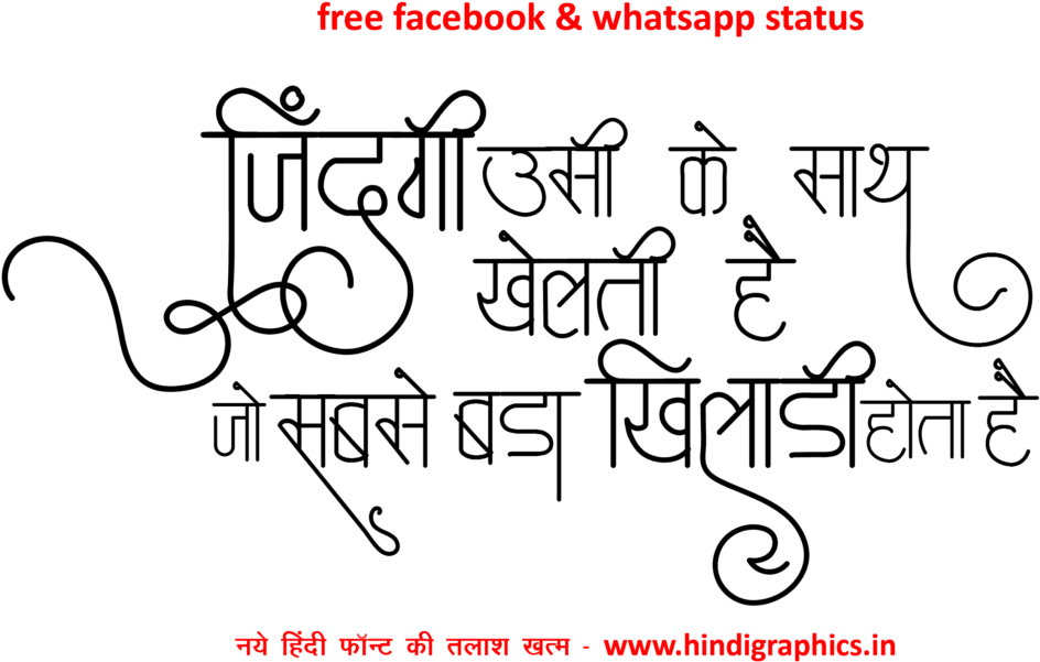 Download Facebook Status In Hindi Calligraphy PNG Image with No