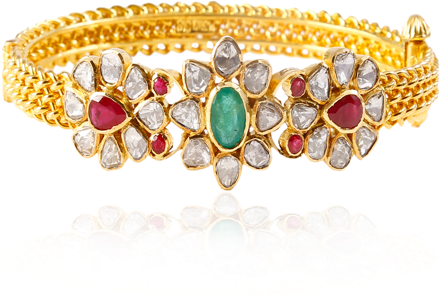 Magnificent Floral Beauty Bracelet - Bangle (1000x1000), Png Download