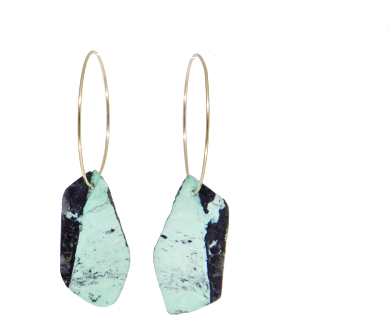 Turquoise Boarder Earrings (1000x800), Png Download