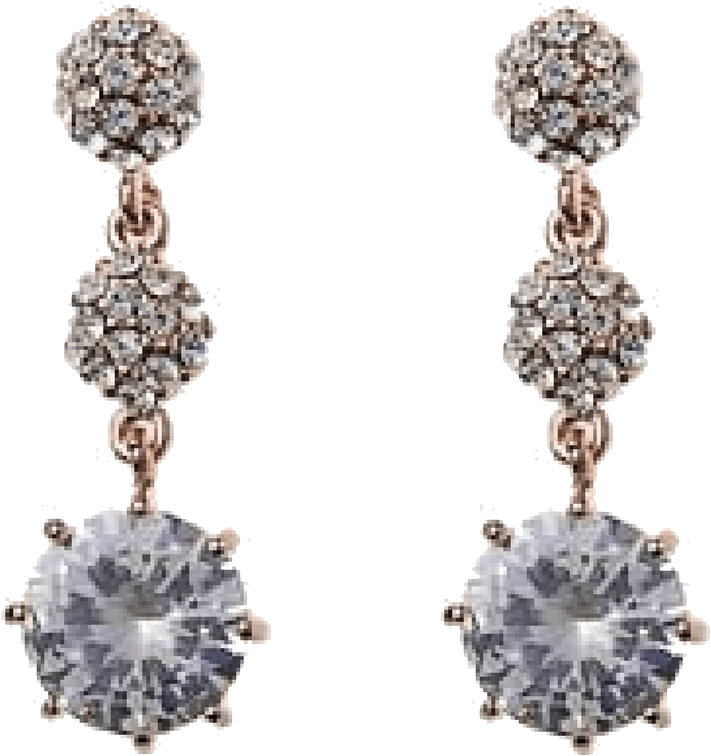 Jeminee Jewellery London Lottie Rose Gold Crystal Drop - Earrings (1200x1200), Png Download