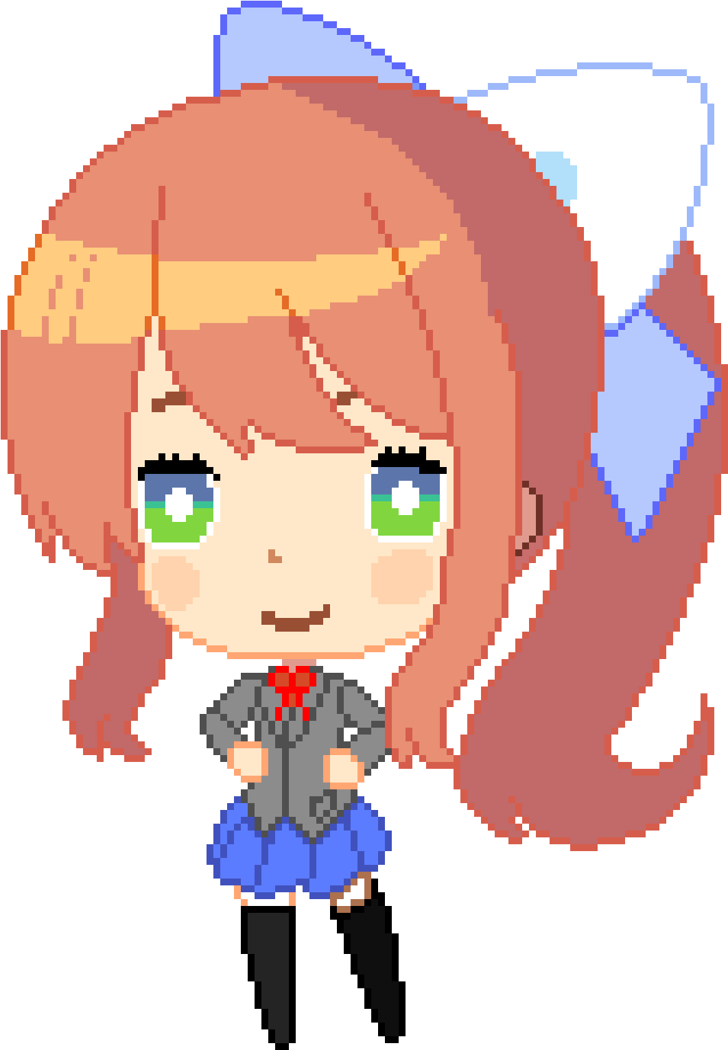 Monika - Monika Game Pixel Art (1150x1530), Png Download