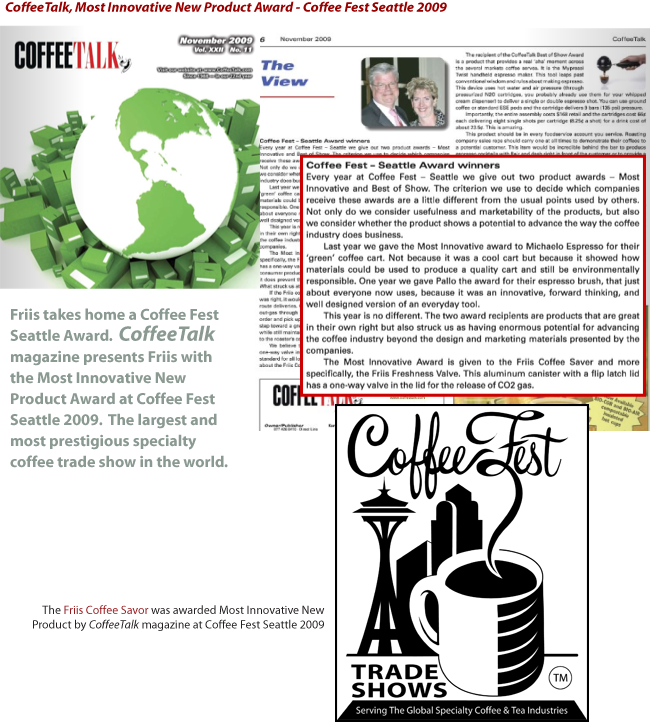 Most Innovative New Product Award Friis Coffee - Coffee Fest (650x722), Png Download