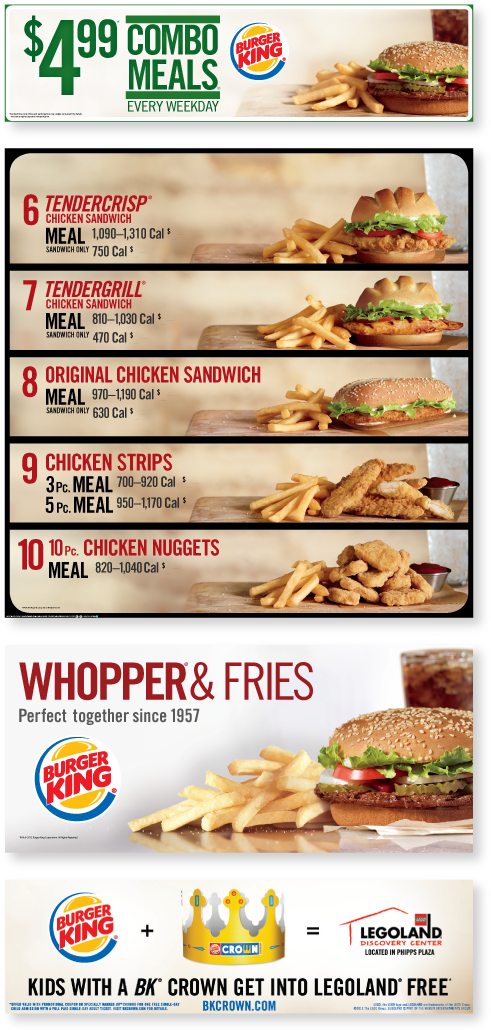 Burger King Signage With Live Display At Merchandise - Burger King (504x1047), Png Download
