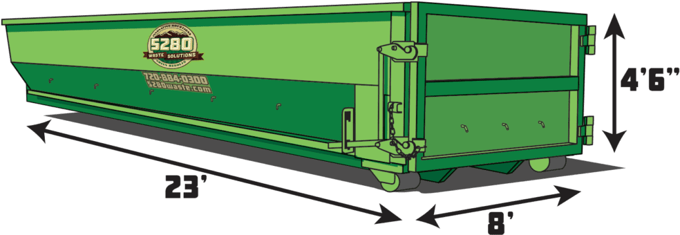 20 Yard Roll Off Dumpster Rental In Denver, Co - 30 Yard Dumpster (1024x566), Png Download