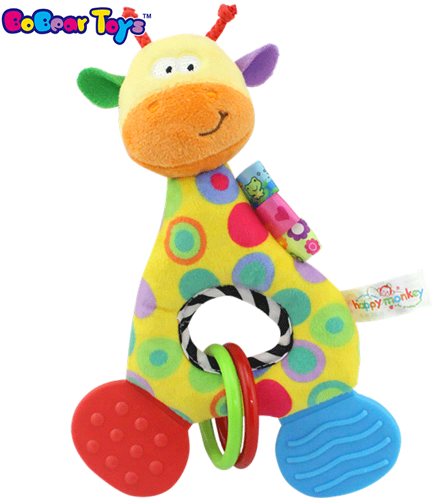 Bobeartoys Baby Bed Cartoon Stuffed Animal Rattle Baby - Baby Teething Stuffed Animal (750x750), Png Download