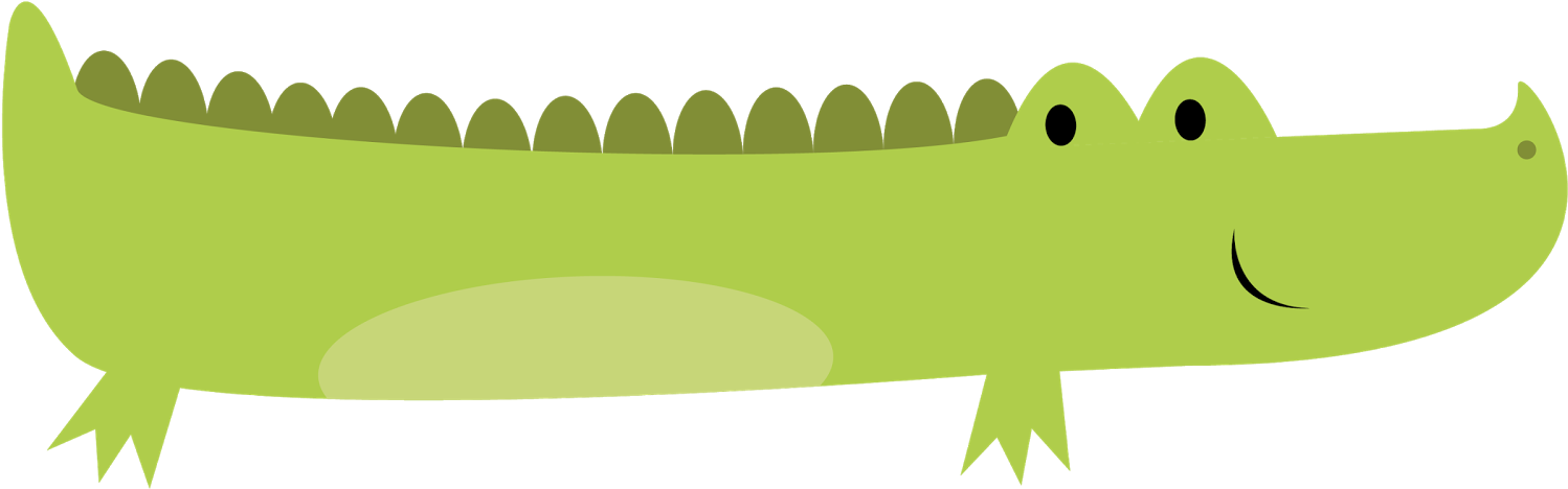 Crocodile Silhouette Clip Art - Baby Crocodile Clipart (1600x581), Png Download