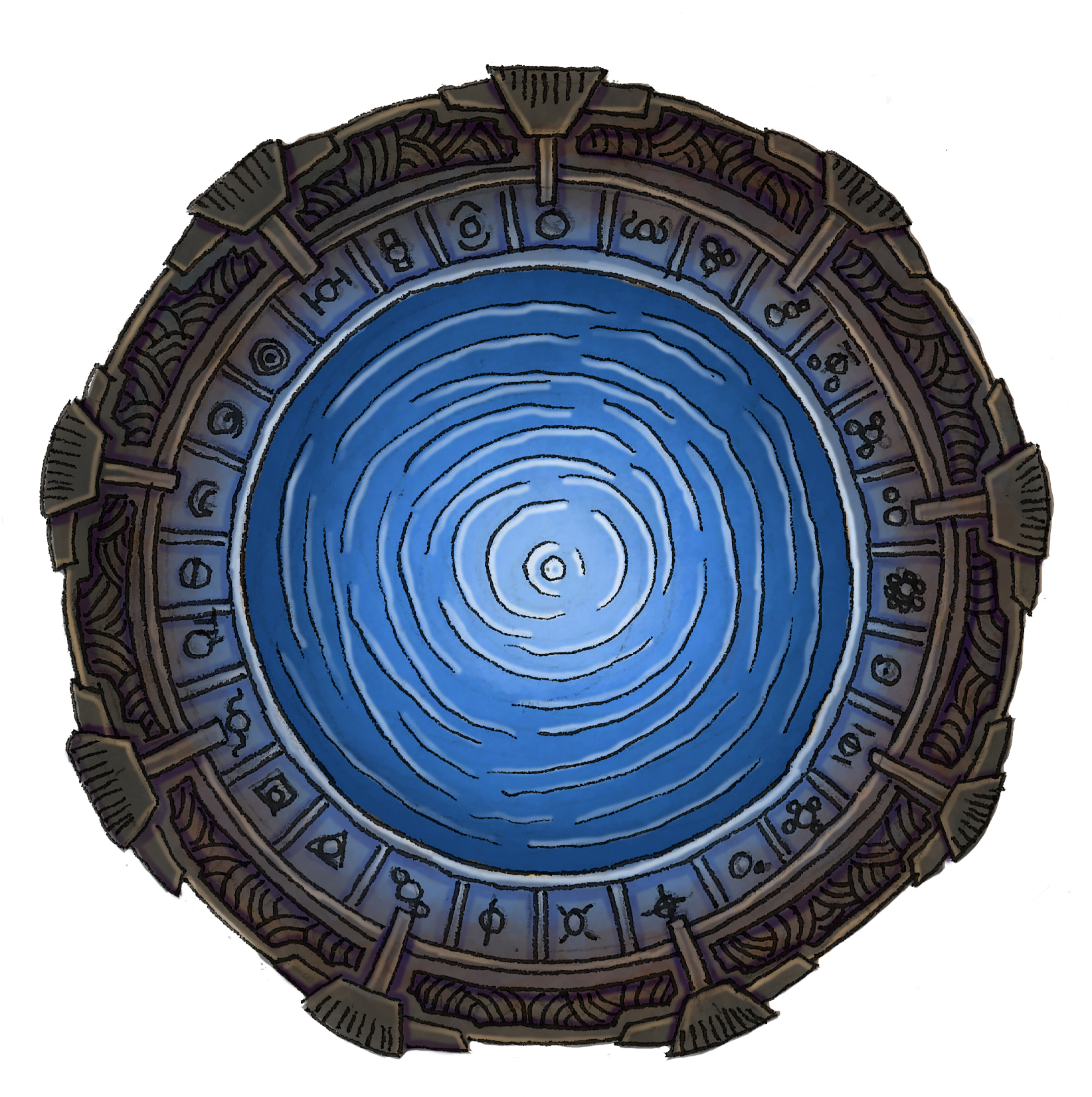 Stargate Blue - Circle (2399x2096), Png Download