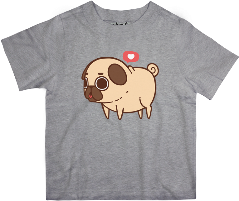Puglie Pug Toddler - Cartoon (1000x1000), Png Download
