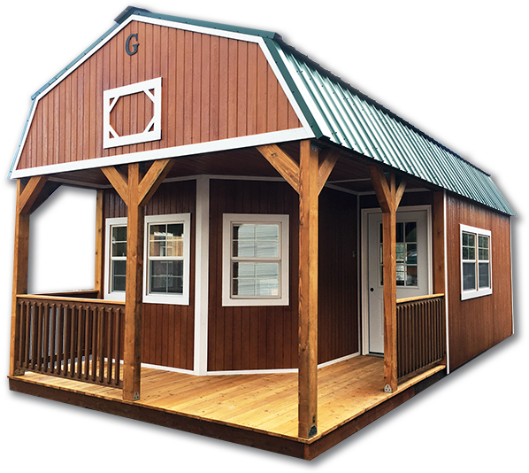 Download Urethane Side Porch Lofted Barn Cabin House Png Image