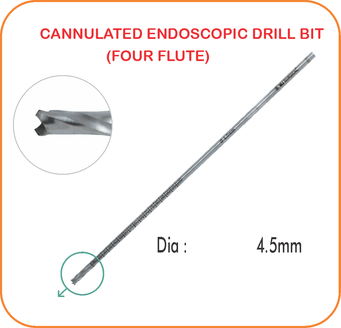Cannulated Endoscopic Drill Bit - Circle (1155x1112), Png Download