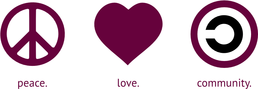 Peace Love Community Tyrian Purple Peace Symbol Peacesymbol - Peace Love Music Logo (999x523), Png Download