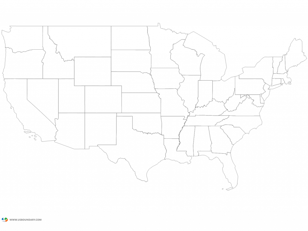 Download Us Map State Outlines - Us Map (1024x768), Png Download