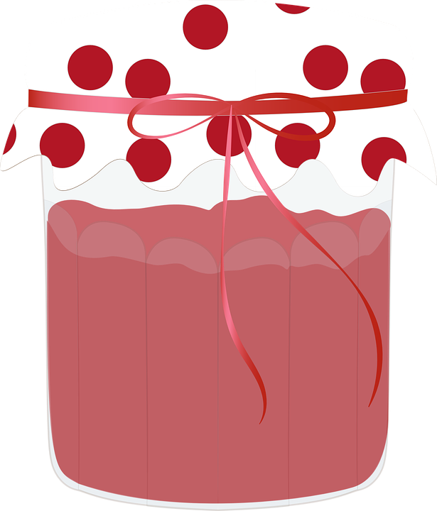 Pot Vector Jam Strawberry Red Dessert Food - Jam (615x720), Png Download