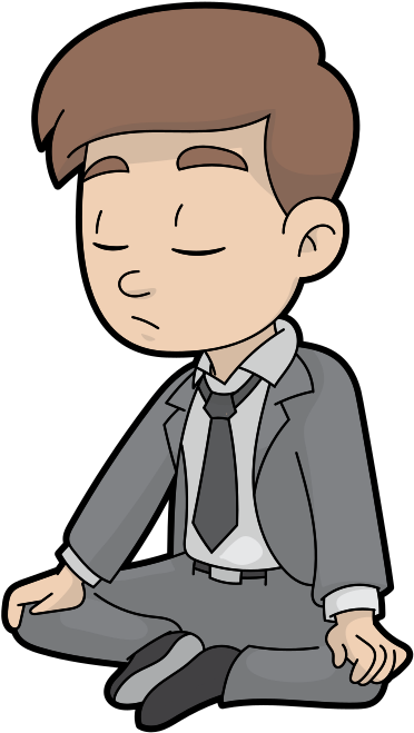Download Corporate Cartoon Guy In Meditation - Cartoon Meditation PNG Image  with No Background 