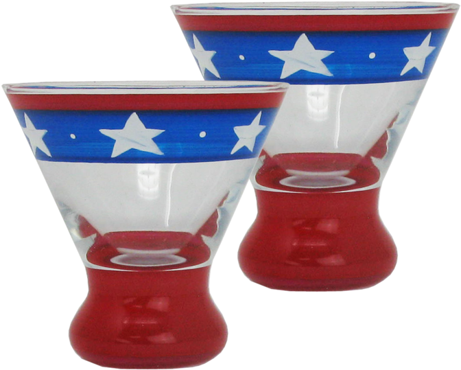Stars/stripes Cosmos Glass S/2 - Ceramic (1024x1024), Png Download