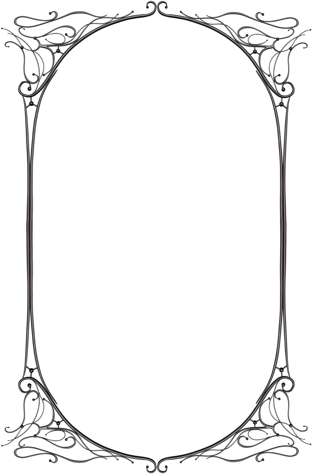 #frame #framit #gothic #border #rustic #black #elegant - Black Fantasy Border Transparent (1024x1546), Png Download