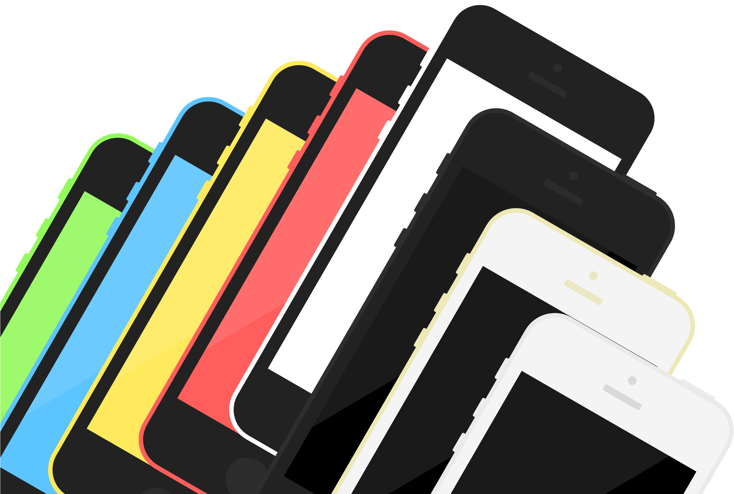 Iphone 5s \ 5c Template - Mobile Phone (2500x1678), Png Download