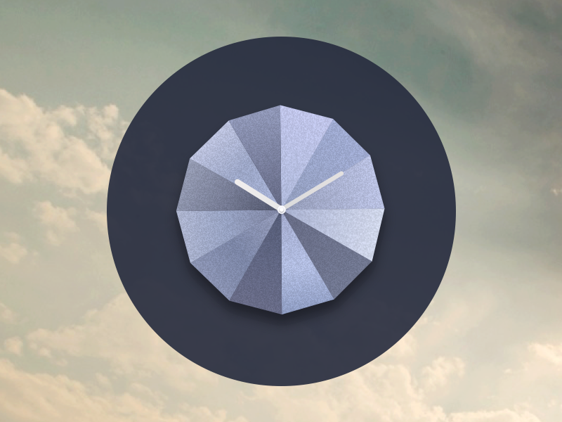 Origami Stone Clock Gradients Shading Time Shadow Logo - Circle (800x600), Png Download