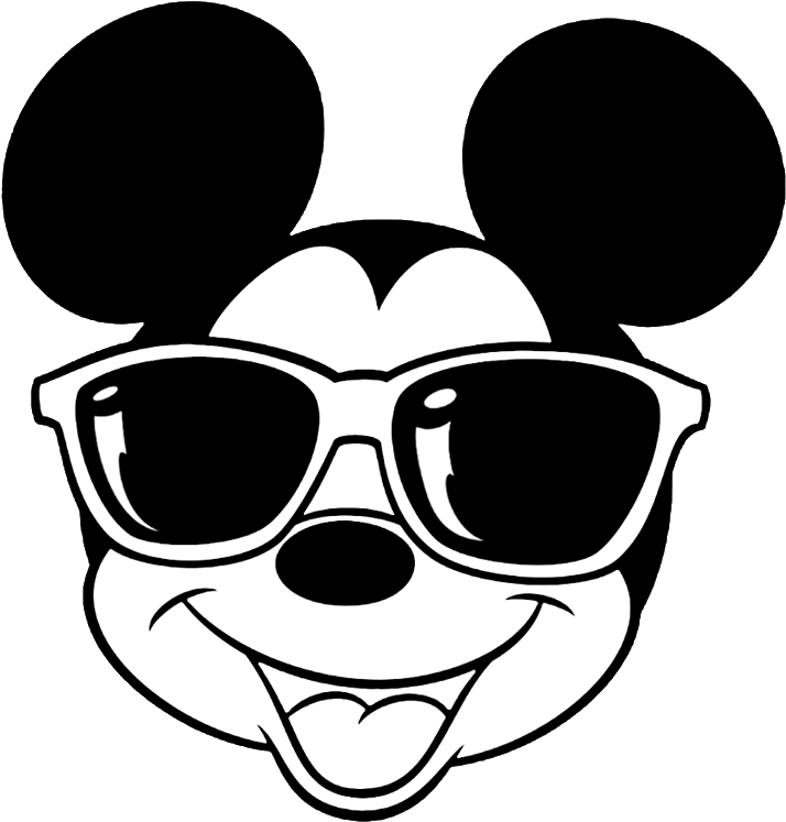 Post - Mickey Mouse Face With Glasses (720x760), Png Download