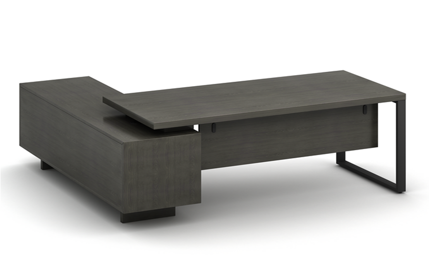 0m Executive L Shape Desk, Metal Frame, Demo Discount - Coffee Table (859x992), Png Download