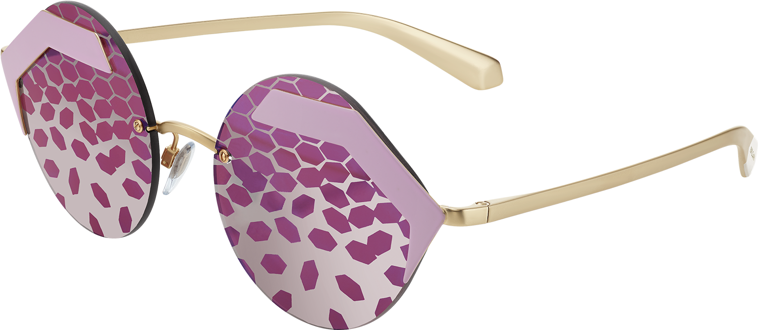 Serpenti Sunglasses Sunglasses Metal Purple - Polka Dot (1800x1405), Png Download