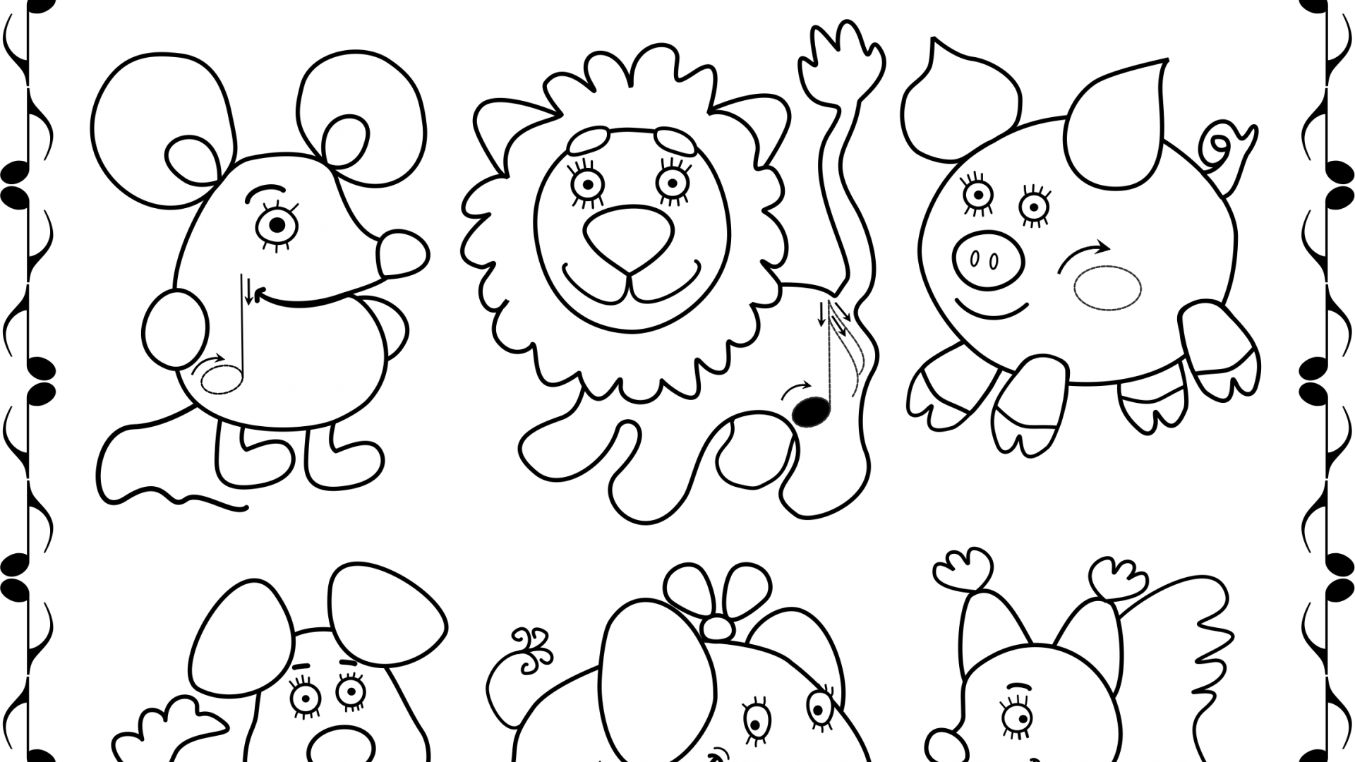 Duo Color Music Note Sign To Sound Rhythm Vector Illustration - Cartoon (1920x1080), Png Download