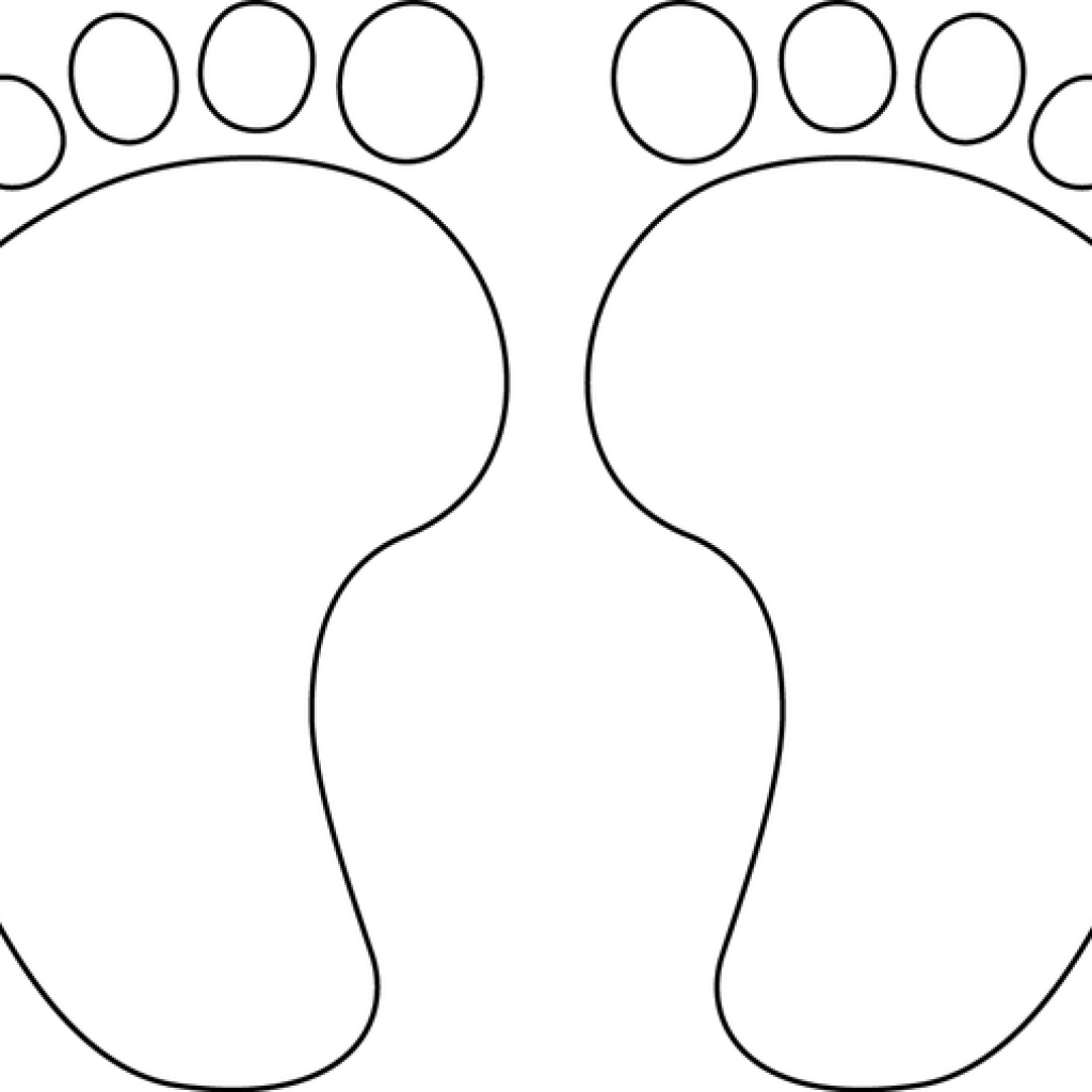Baby Feet Outline Ba Feet Outline Best Photos Of Printable (1024x1024), Png Download