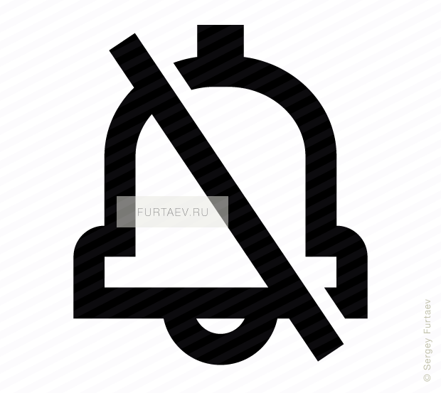 Vector Icon Of Crossed Out Bell - Crossed Out Bell (620x553), Png Download