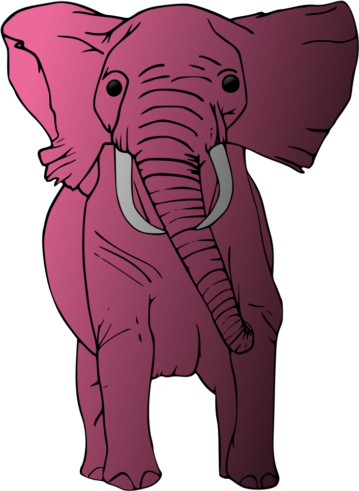 Pink Elephant Royalty Free Clipart, Pink Elephant, - Indian Elephant (741x999), Png Download