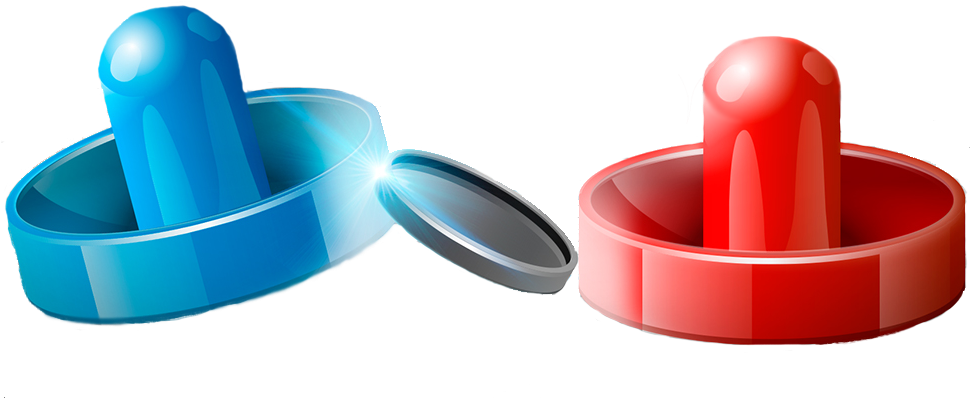 Air Hockey Clipart - Clip Art Air Hockey (969x415), Png Download