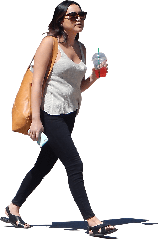 Texture People Walking - Girl (1100x1100), Png Download