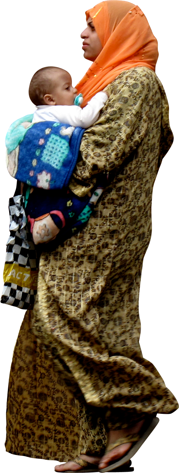 Download - Muslim People Sitting Png (590x1559), Png Download