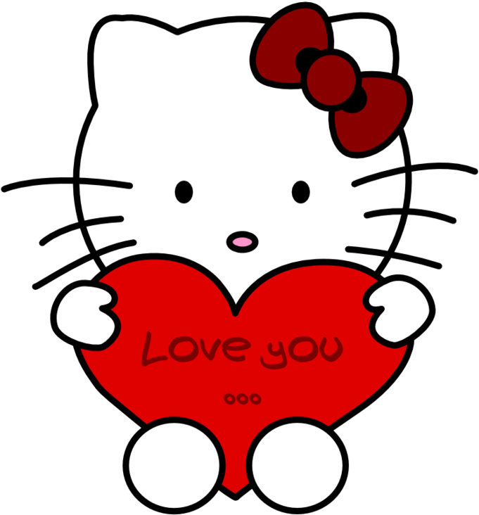 Love You Hello Kitty By Erysfoly D34x2jd - Love You Hello Kitty (681x732), Png Download
