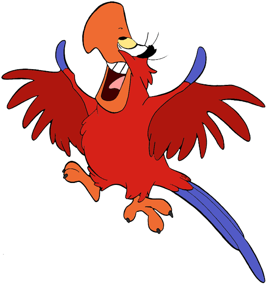 Aladdin Iago Clipart - Iago Aladdin Png (545x579), Png Download