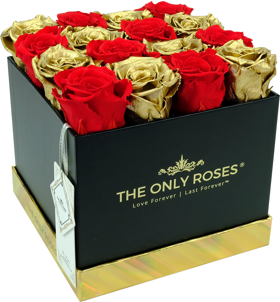Red And Gold Preserved Roses - Rose (2048x2048), Png Download