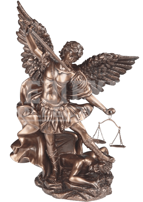 Michael Defeating Demon Statue - Demon Statue Png (660x660), Png Download